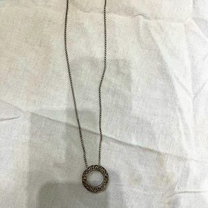 Charles Krypell Sapphire I Love You slide circle pendant necklace.